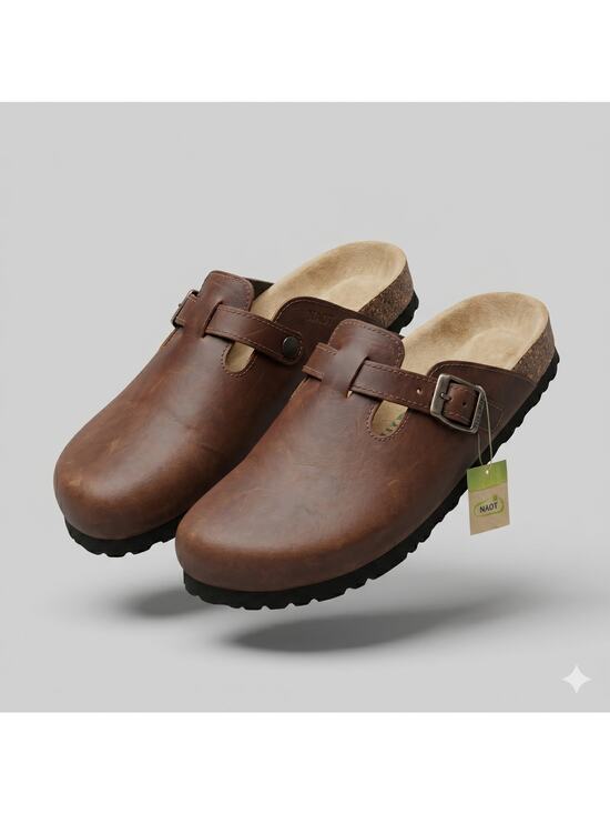 Naot Shoes - NWT NAOT Women 7 Boho Minimalist Granola Girl Staple Leather Spring Slip On Clog
